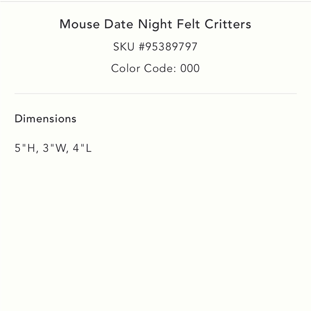 Anthropologie Mice Date Night Valentine’s edition

🔥Price firm no offers🔥 - Picture 4 of 8